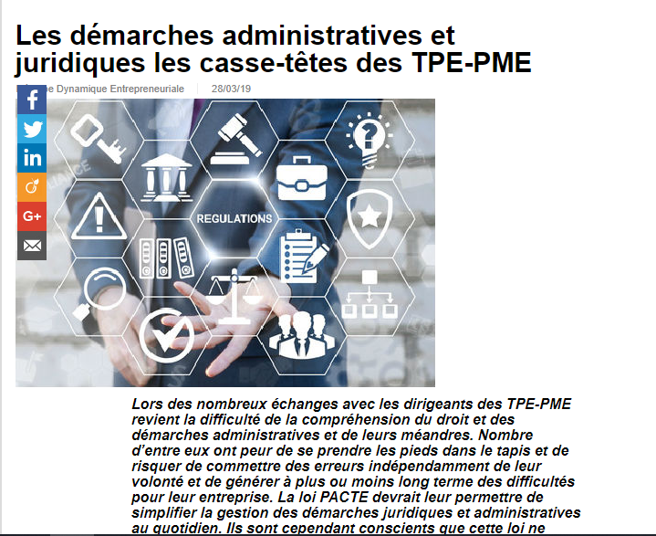 Les démarches administratives et juridiques, les casse-têtes des TPE/PME